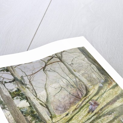 Wooded Slope with four Figures by John William Inchbold