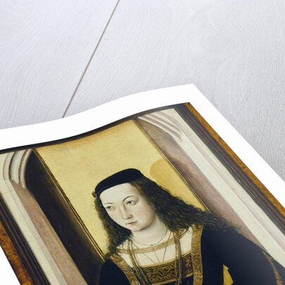 Portrait of a young Woman holding a Flower, late 15th century by Nicolaus Alexander Mair von (attr.) Landshut