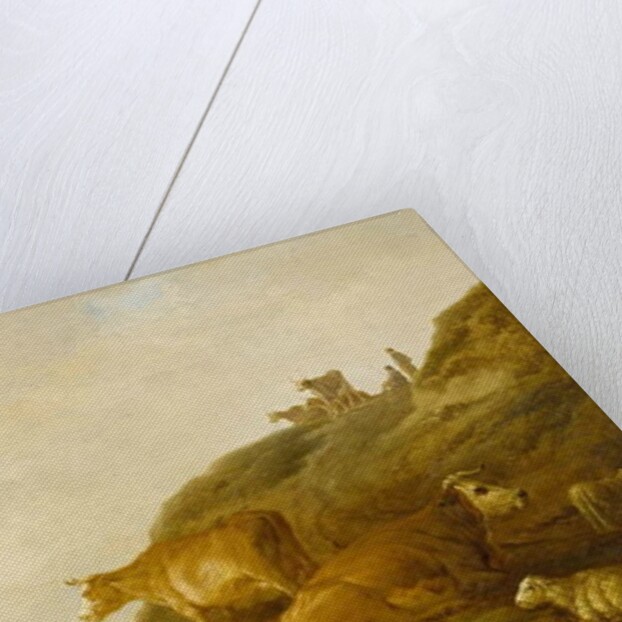 Seated Shepherd with Cows and Sheep in a Meadow, 1644 by Aelbert Cuyp