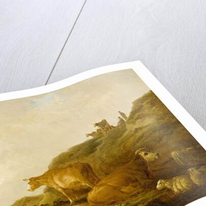 Seated Shepherd with Cows and Sheep in a Meadow, 1644 by Aelbert Cuyp