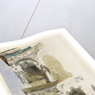 Part of the Façade of the destroyed Church of San Michele in Foro, Lucca, sketched in Colour, 30 June - 1 July 1846 by John Ruskin