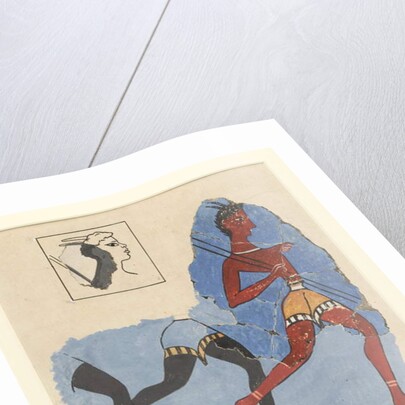 Fragments of a fresco from Knossos, with modern restorations; soldiers at the run, c.1450-1400 BC by Greek school