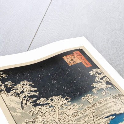 Yūhi Hill and Drum Bridge at Meguro, 1857 by Ando or Utagawa Hiroshige