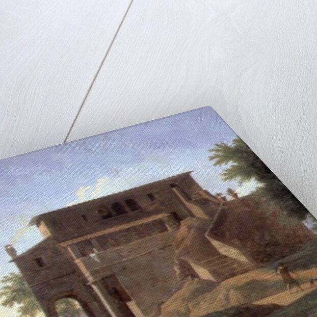 An Italian Villa with Figures, 19th century by Jean Victor Bertin