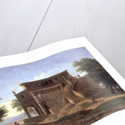 An Italian Villa with Figures, 19th century by Jean Victor Bertin