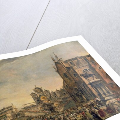 Pope Pius VI Blessing the Multitude on the Campo SS. Giovanni and Paolo, 18th century by Francesco Guardi