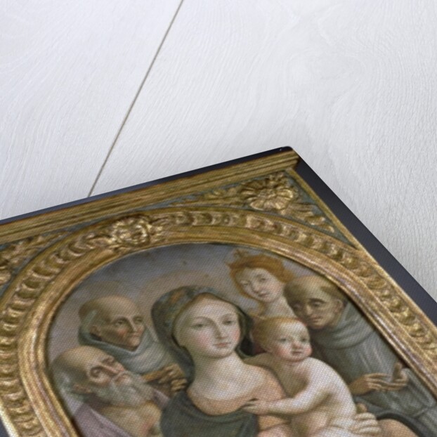 The Virgin and Child with SS. Jerome, Bernardino of Siena, Catherine of Alexandria and Francis, 15th century by Pietro di Francesco degli Orioli