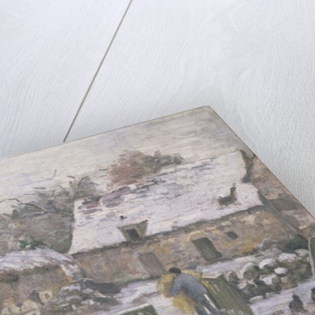 A Farm at Montfoucault: Effect of Snow, 1876 by Camille Pissarro