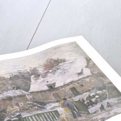 A Farm at Montfoucault: Effect of Snow, 1876 by Camille Pissarro