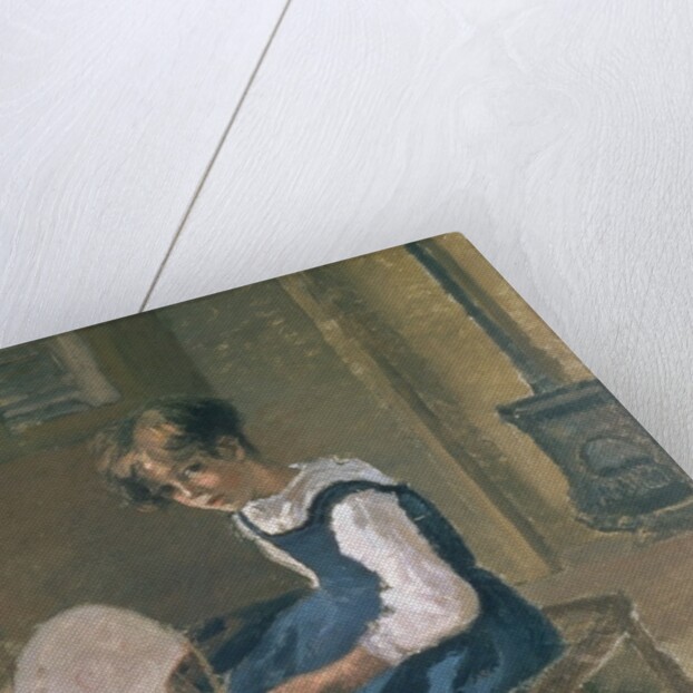 Portrait of Jeanne Holding a Fan, 19th century by Camille Pissarro