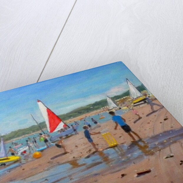 Cricket and red and white sail, Abersoch, 2011 by Andrew Macara