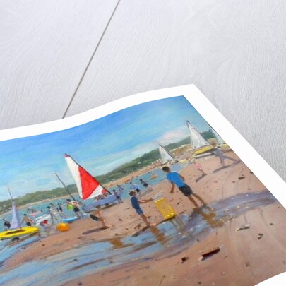 Cricket and red and white sail, Abersoch, 2011 by Andrew Macara