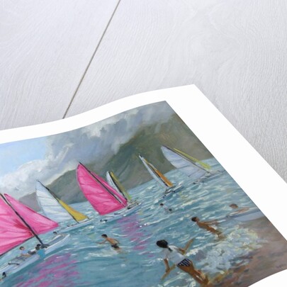 Pink and white sails, Lefkas, 2007 by Andrew Macara