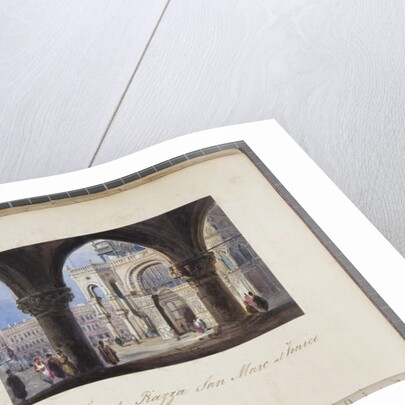Church and Piazza San Marc at Venice, pasted in to Thomas Moody's Journal of a tour through Switzerland and Italy, 1822 by Joseph Axe Sleap
