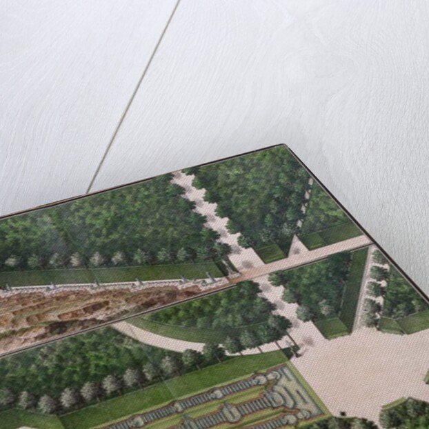 Plan and cross section of the cascade in the grove of the Levant by French School