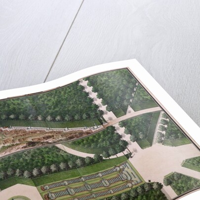 Plan and cross section of the cascade in the grove of the Levant by French School