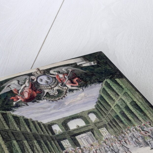 Set design for an unidentified ballet in a garden, taken from a collection entitled 'Menus Plaisirs du Roi' by French School