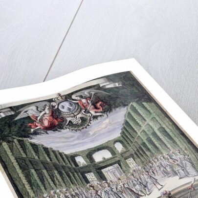 Set design for an unidentified ballet in a garden, taken from a collection entitled 'Menus Plaisirs du Roi' by French School