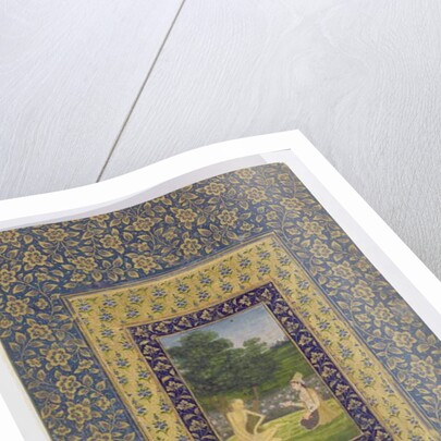 Layla Reading to Majnun, who sits under a tree by a lotus pool, Delhi, c.1720-40 by Dal Chand