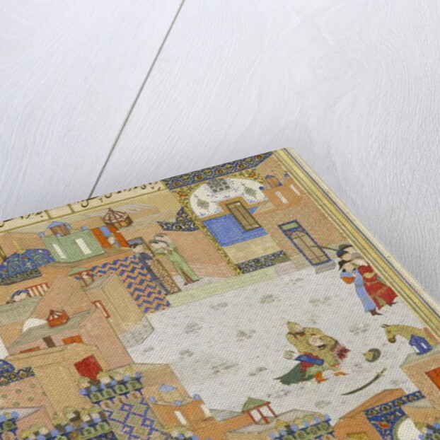 Persian 239 fol.278a Detail: Isfandiyār slays Arjāsp in the Brazen Hold by Persian School