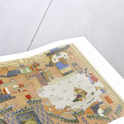 Persian 239 fol.278a Detail: Isfandiyār slays Arjāsp in the Brazen Hold by Persian School