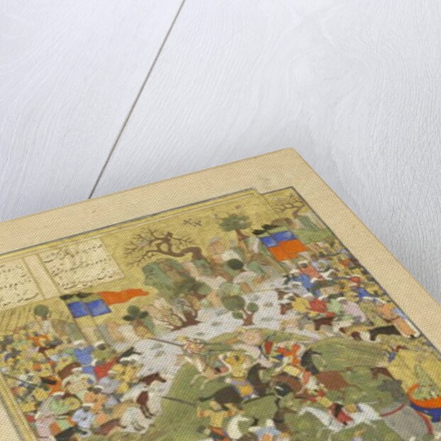 Talhand in battle against his brother by Persian School