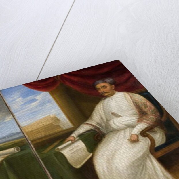 Full-length portrait of the Parsi Master-Shipbuilder Jamsetjee Bomanjee and his son, Nourojee Jamsetsee, 1830 by Indian School