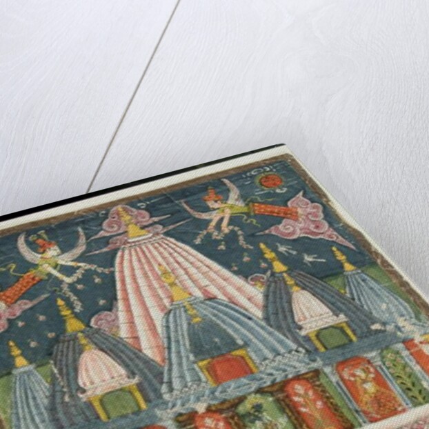 A temple containing an image of Venu-gopala-krishna with two dancing girls performing for the deity, 1823 by Indian School