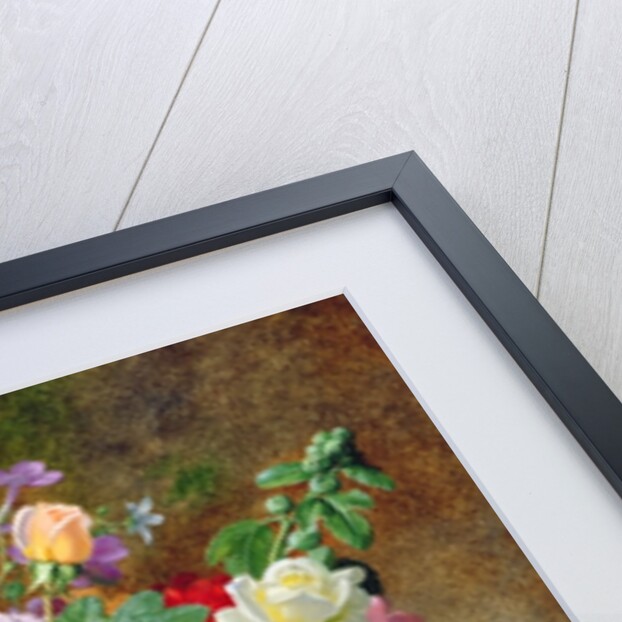 Roses, pansies and other flowers in a vase by Albert Williams