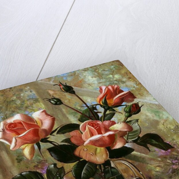 Madame Butterfly Roses in a Glass Vase by Albert Williams