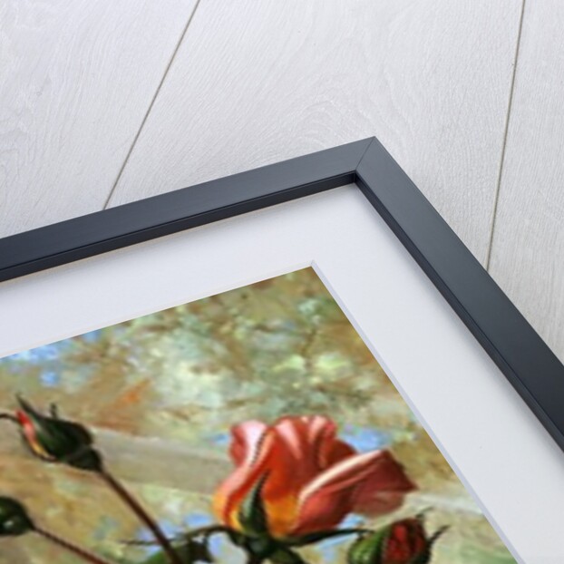 Madame Butterfly Roses in a Glass Vase by Albert Williams