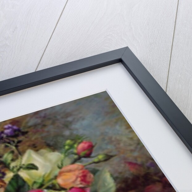 Roses by a Pond on a Grassy Bank by Albert Williams