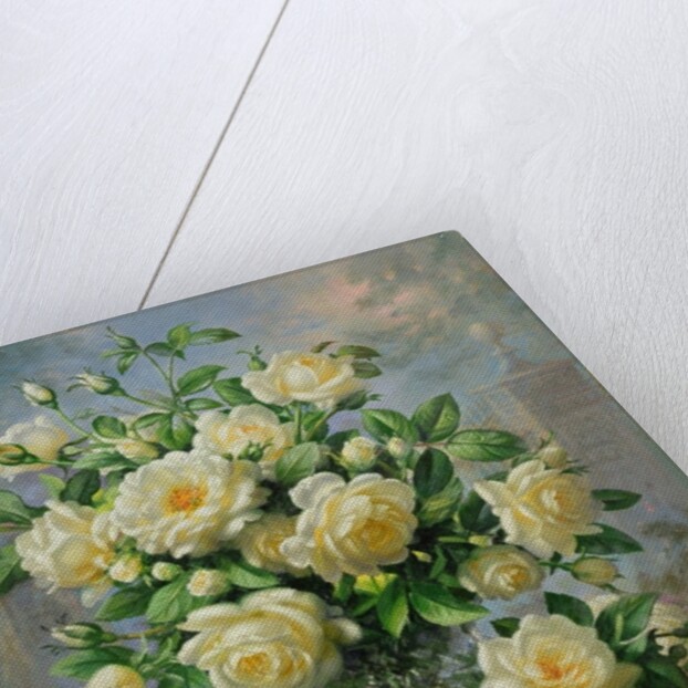 Princess Diana Roses in a Cut Glass Vase by Albert Williams