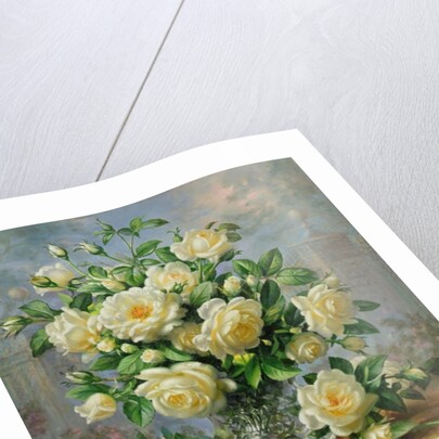 Princess Diana Roses in a Cut Glass Vase by Albert Williams