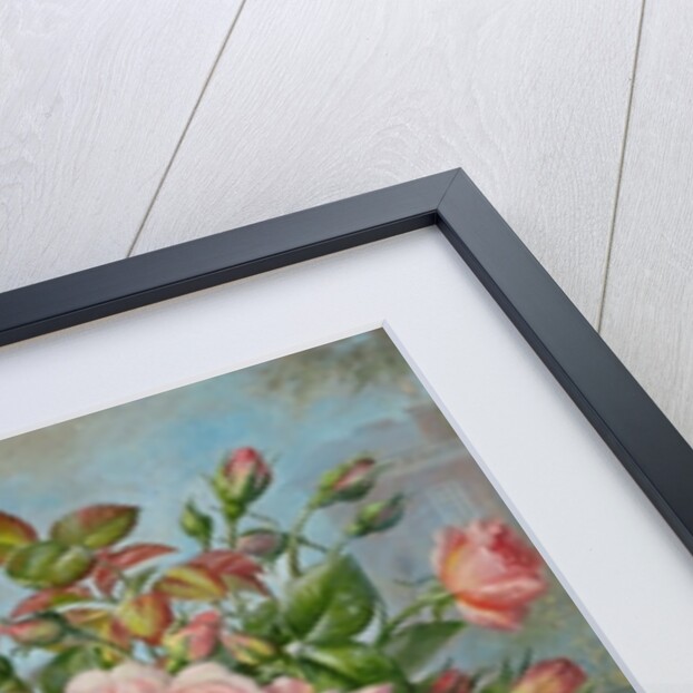 English Elegance Roses in a Silver Vase by Albert Williams