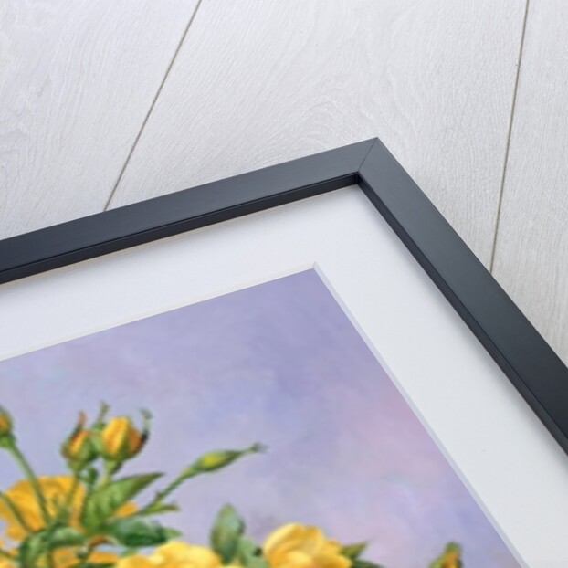 Bright Smile - Roses in a Silver Vase by Albert Williams