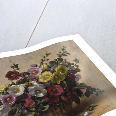 AB230 Hollyhocks in a Basket by Albert Williams