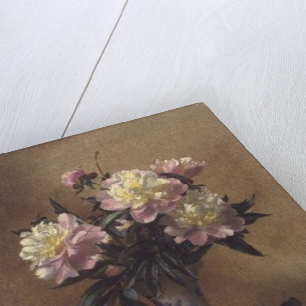 Peonies in a Blue and White Vase by Albert Williams