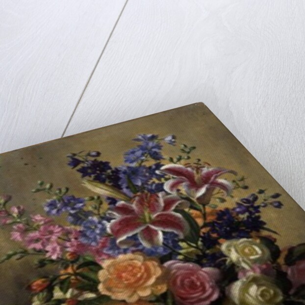 AB250 Still Life of Roses, Lilies and Delphiniums by Albert Williams