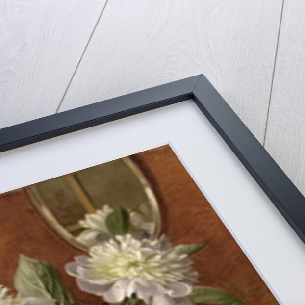 AB/298 White Peonies in a Glazed Victorian Vase by Albert Williams