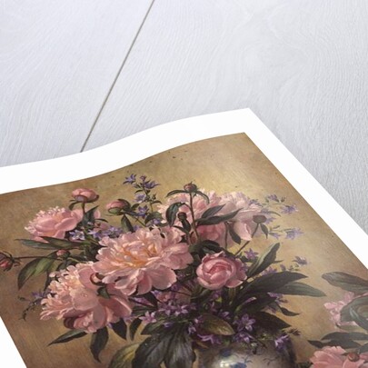 Vase of Peonies and Canterbury Bells by Albert Williams