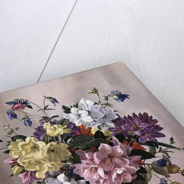 PB/321 Rhododendrons, Azaleas and Columbine in a Glass Vase by Albert Williams