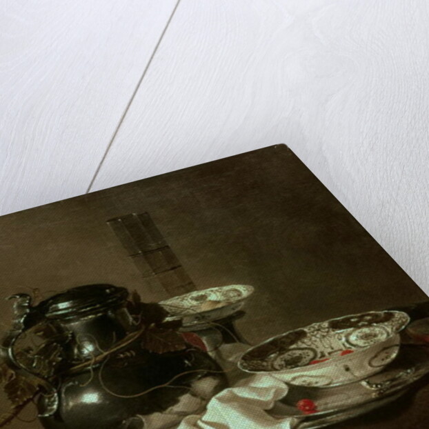 Still Life with a Pewter Flagon and Two Ming Bowls, 1651 by Jan Jansz Treck