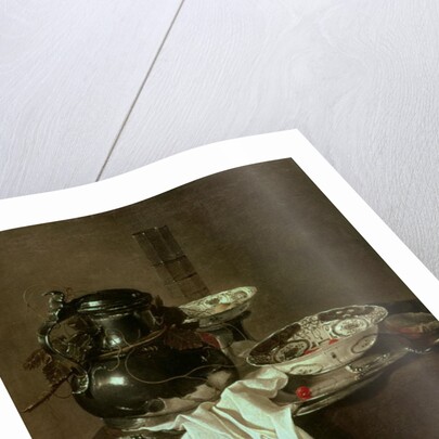 Still Life with a Pewter Flagon and Two Ming Bowls, 1651 by Jan Jansz Treck