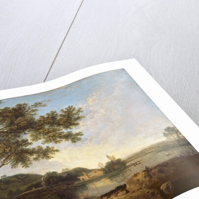 Italian River Scene with Figures by Richard Wilson