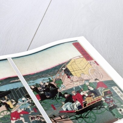 View of Nihonbashi in Tokyo, c.1870 by Kuniteru II Utagawa