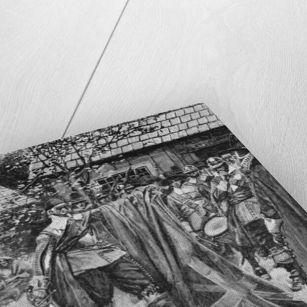 Endicott Cutting the Cross out of the English Flag by Howard Pyle