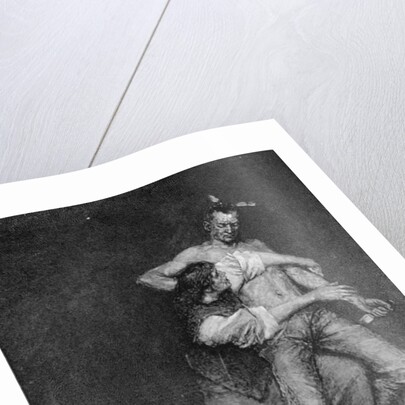 The Woman Turned Fiercely upon the Chieftain by Howard Pyle