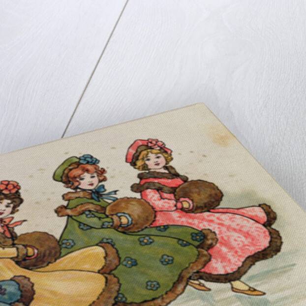 Four Young Girls with Muffs by Florence Hardy