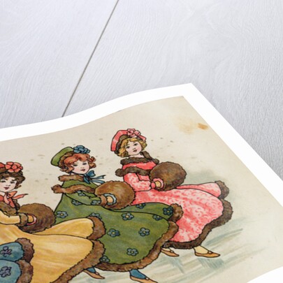 Four Young Girls with Muffs by Florence Hardy